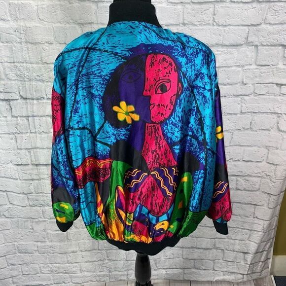 Venezia Vitale full zip lightweight multicolor multi print jacket sz 14/16 women - Picture 12 of 12